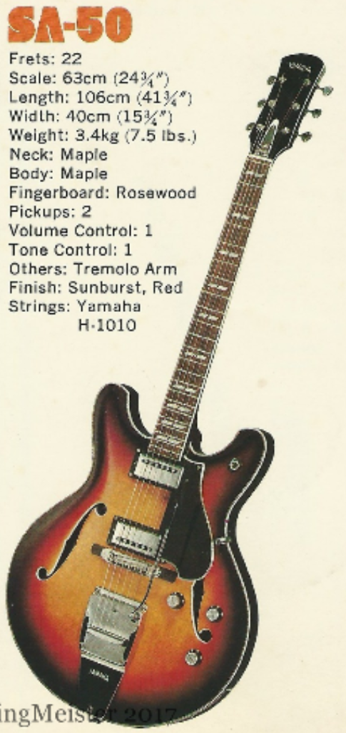 Yamaha SA 50 semi hollow japan 1960s